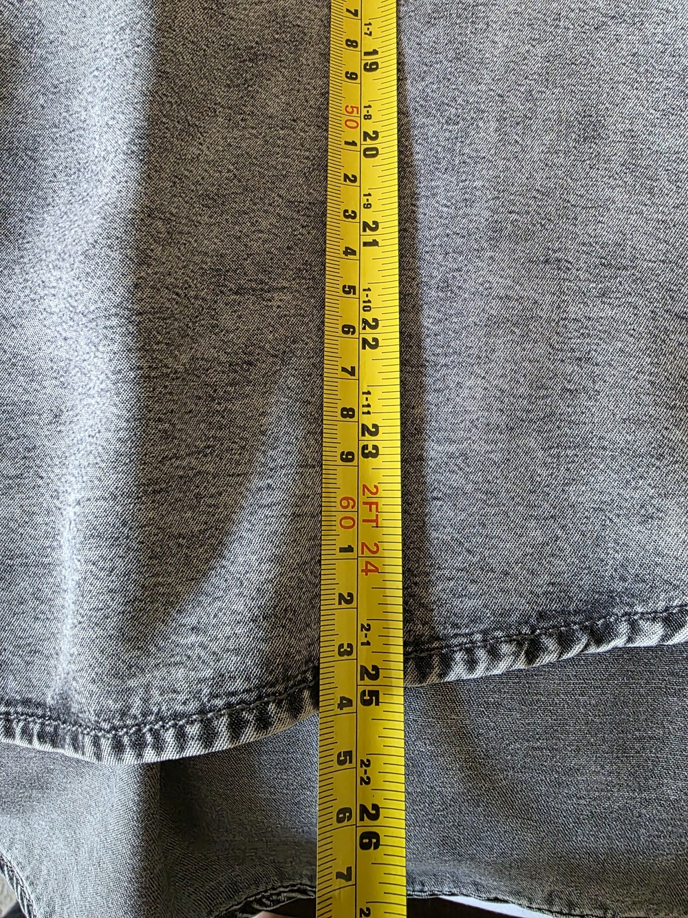 Sleeveless Washed Gray Ruffle Button-Front Denim Top - Picture 5 of 5